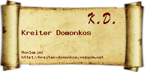 Kreiter Domonkos névjegykártya
